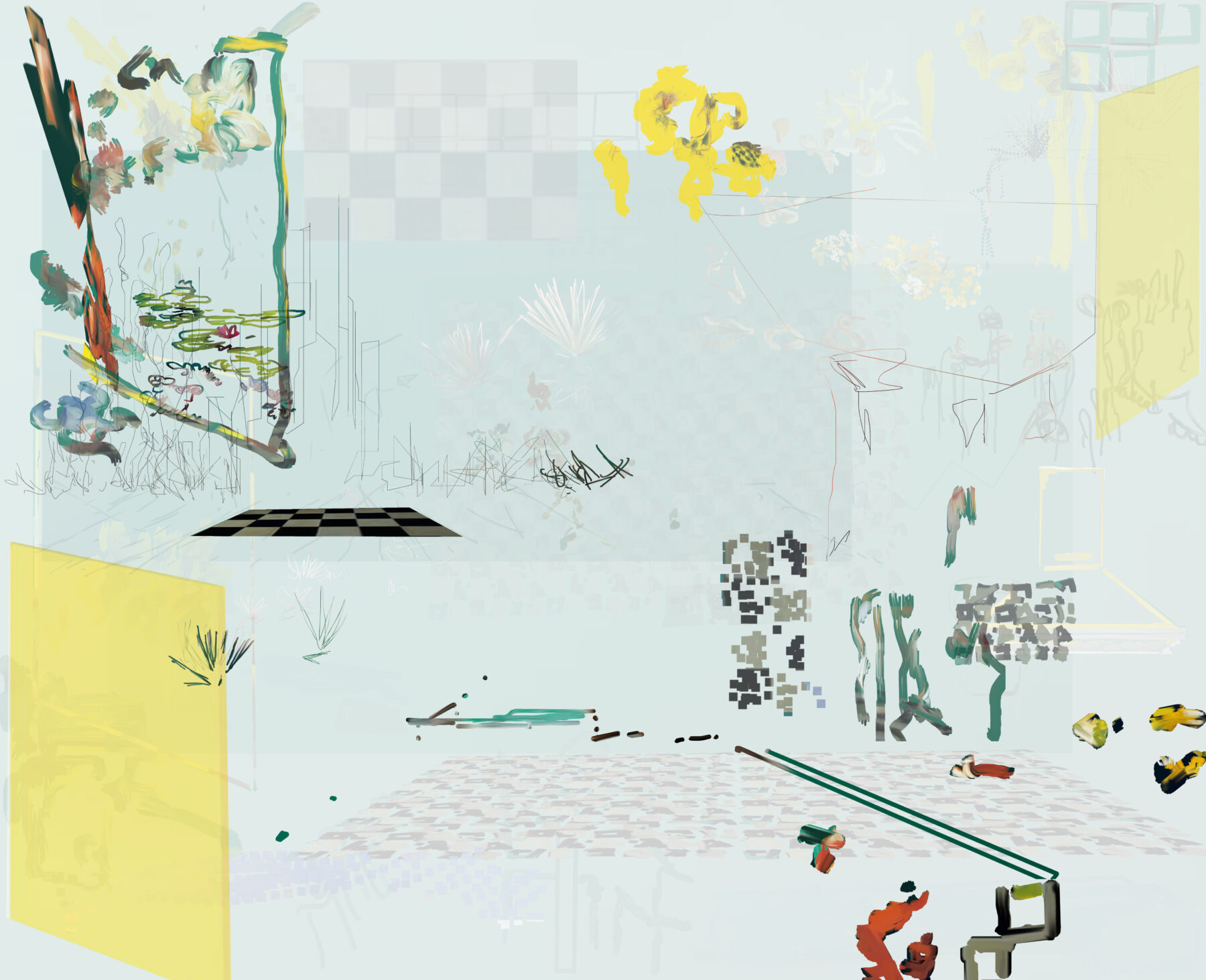 PETRA CORTRIGHT, Room, 2021. Room 45 47, 45 Layer PNG image. Courtesy the artist and Simco Drops.